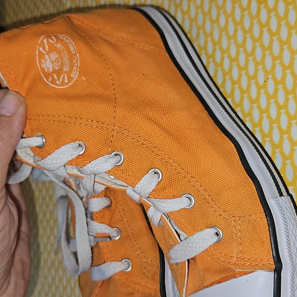 VGC Dunlop orange kids size 1 canvas Converse style high top vintage trainers - Picture 13 of 14